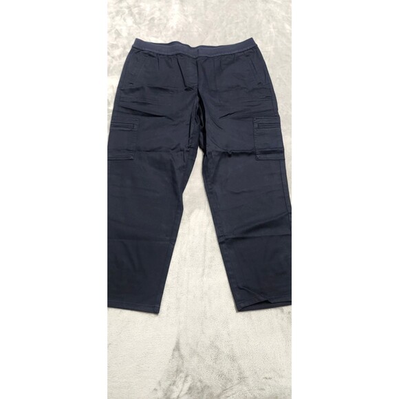 J.Jill Women's Size Large Navy Blue Twill Knit Waist Slim Leg Pants NWT - Picture 1 of 11